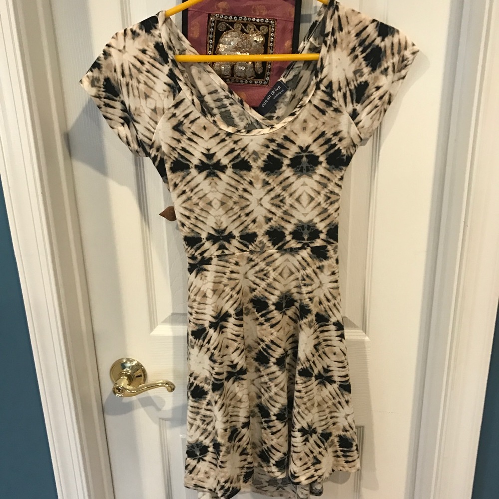 Black tan and white crisscross back sundress